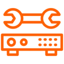 Orange tools and device symbol